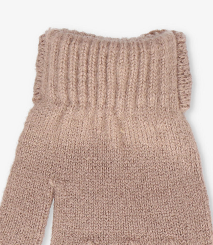 Guantes niña con lazo Talla única / Café