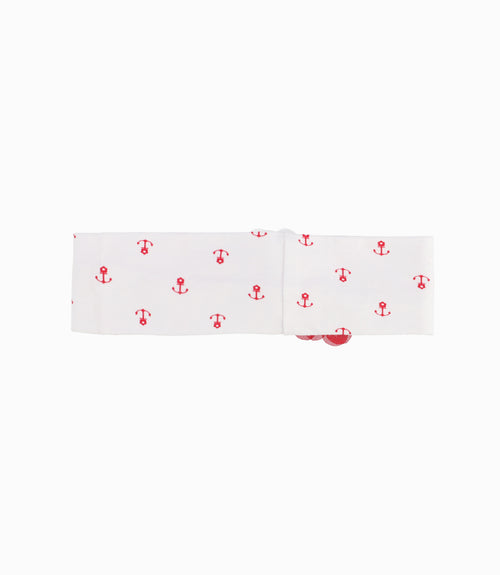 Cintillo Tela Niña Con Flores Talla Única / Rojo