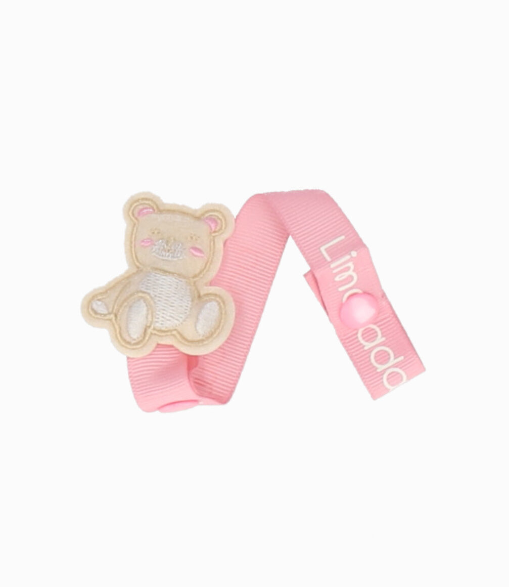 Porta chupete recién nacida con osito Talla única / Palo Rosa