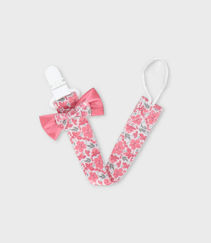 Porta chupete recién nacida floreado