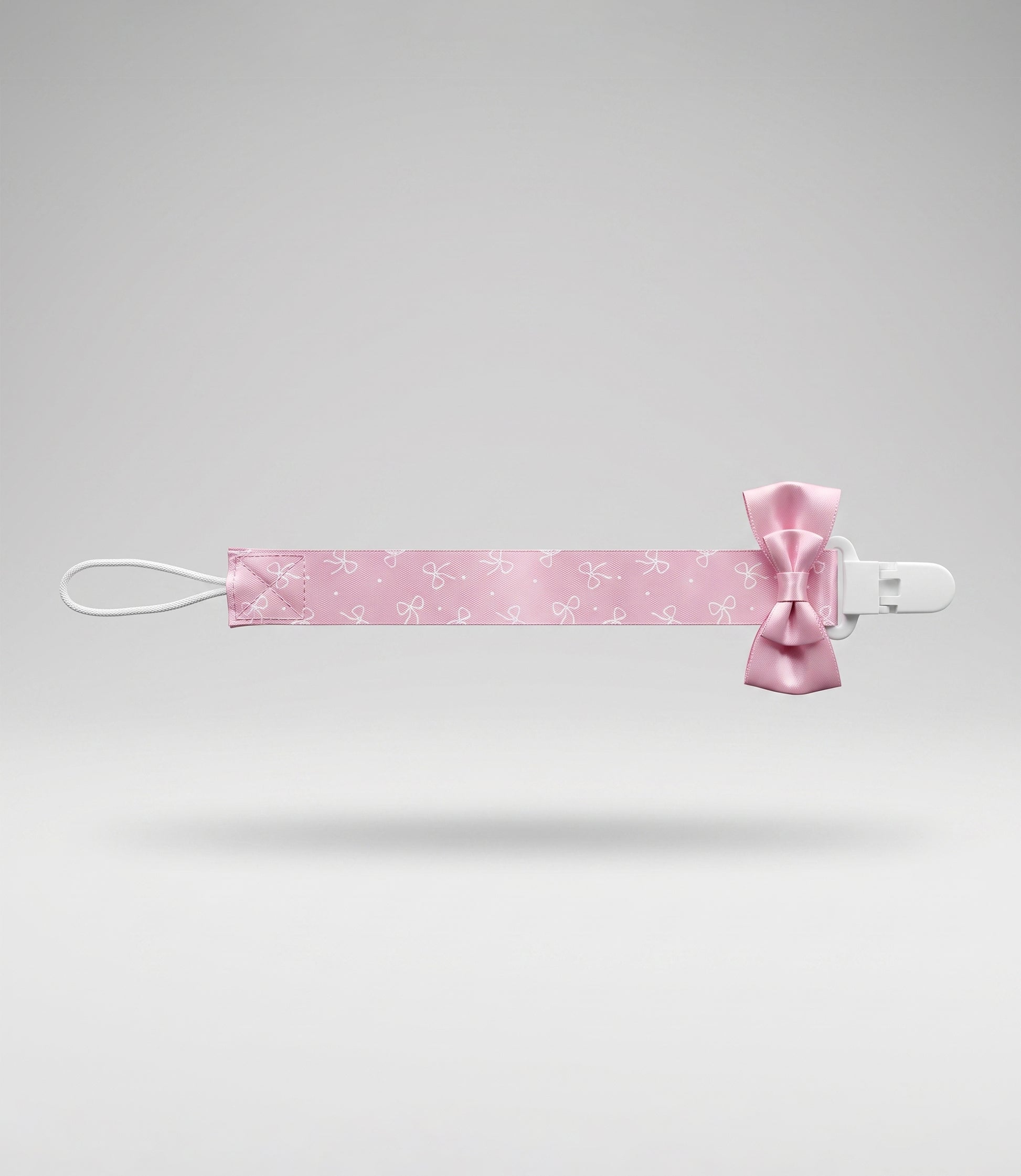Porta chupete recién nacida con lazo Talla única / Rosado