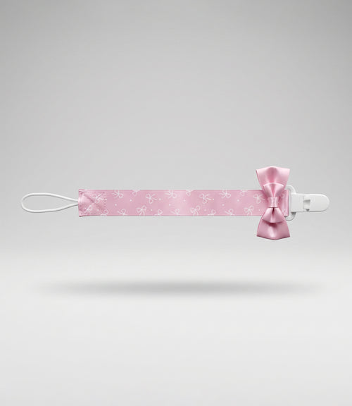 Porta chupete recién nacida con lazo Talla única / Rosado
