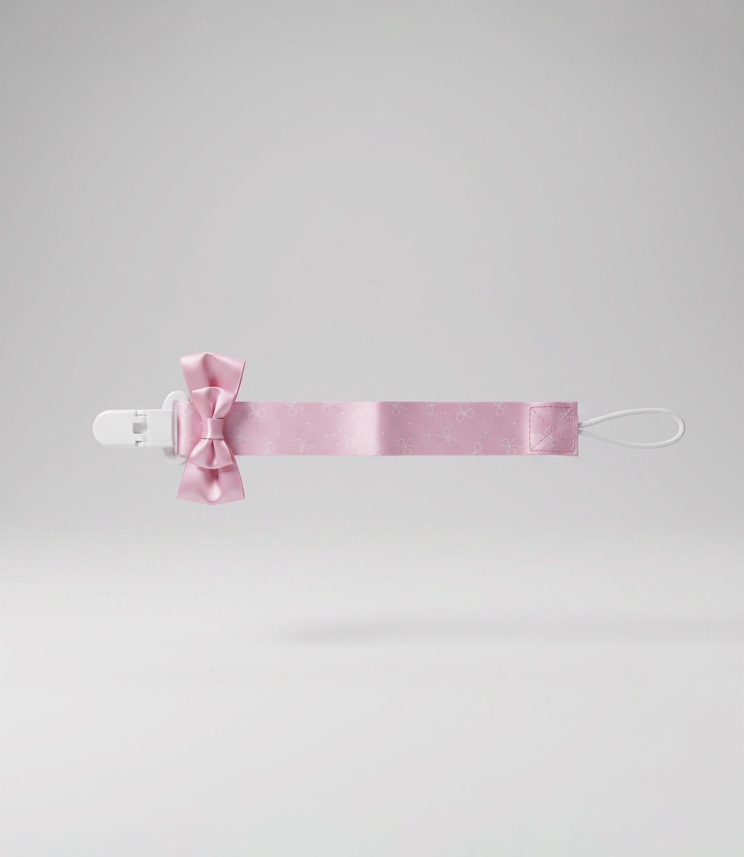 Porta chupete recién nacida con lazo Talla única / Rosado