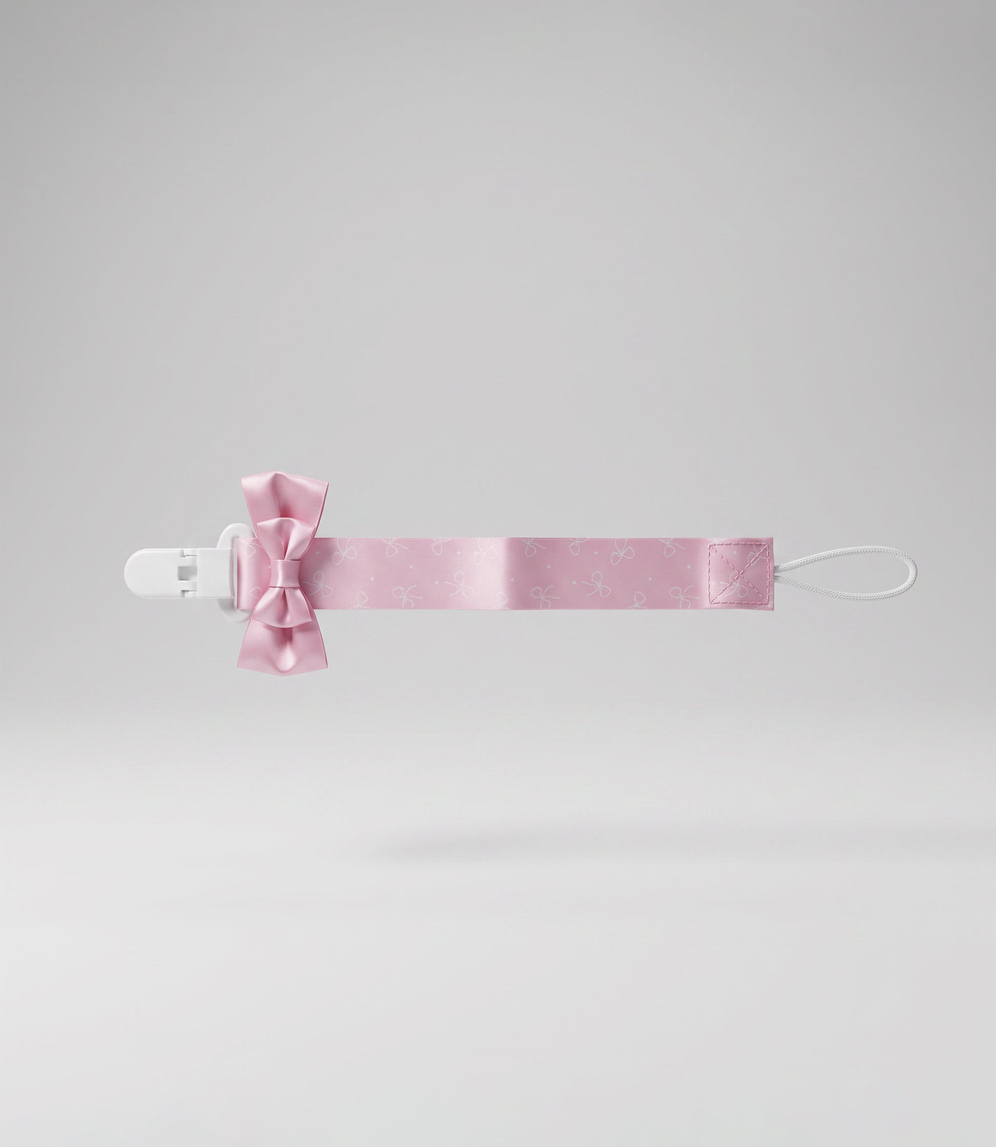 Porta chupete recién nacida con lazo Talla única / Rosado