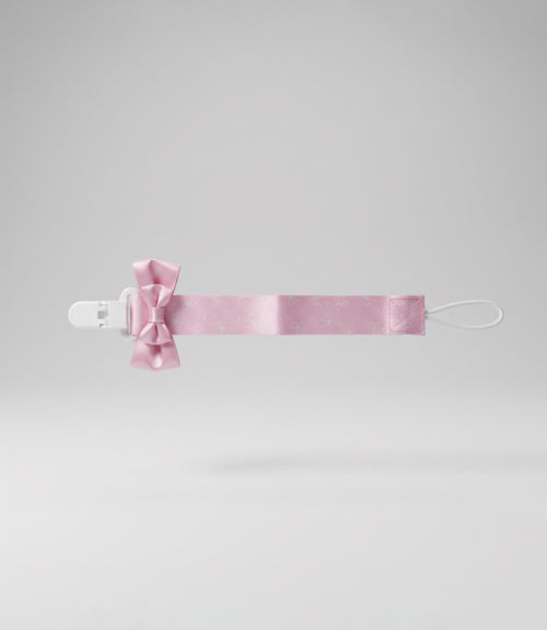 Porta chupete recién nacida con lazo Talla única / Rosado