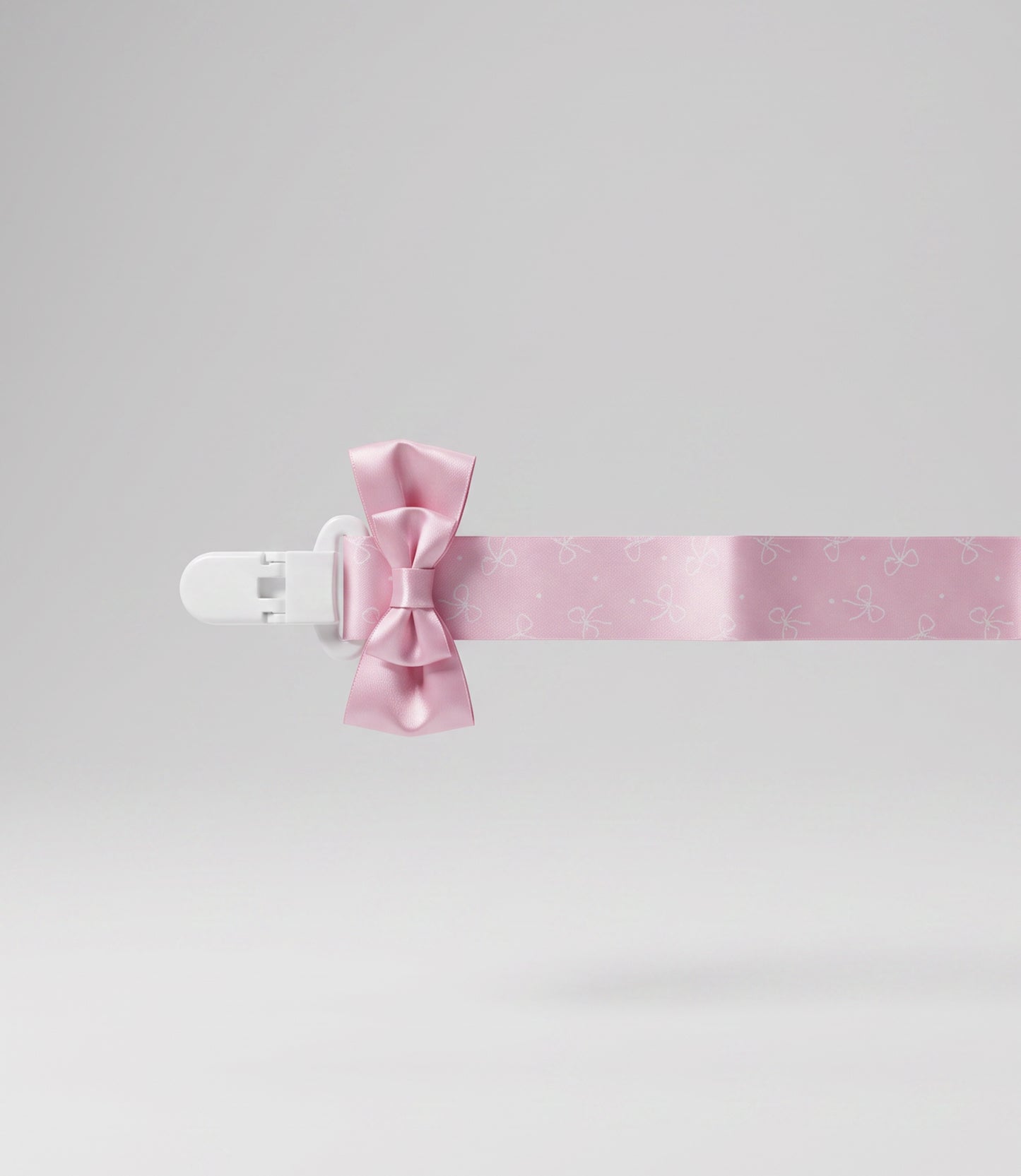 Porta chupete recién nacida con lazo Talla única / Rosado