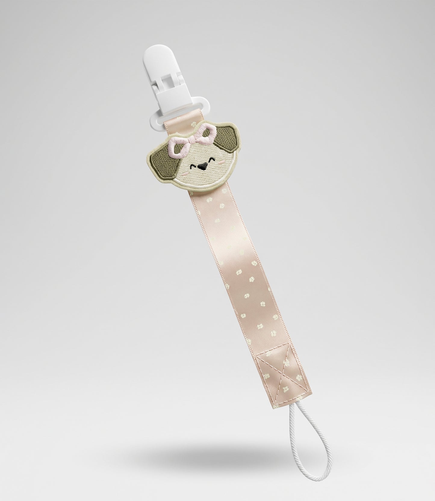 Porta chupete recién nacida con perrito Talla única / Beige