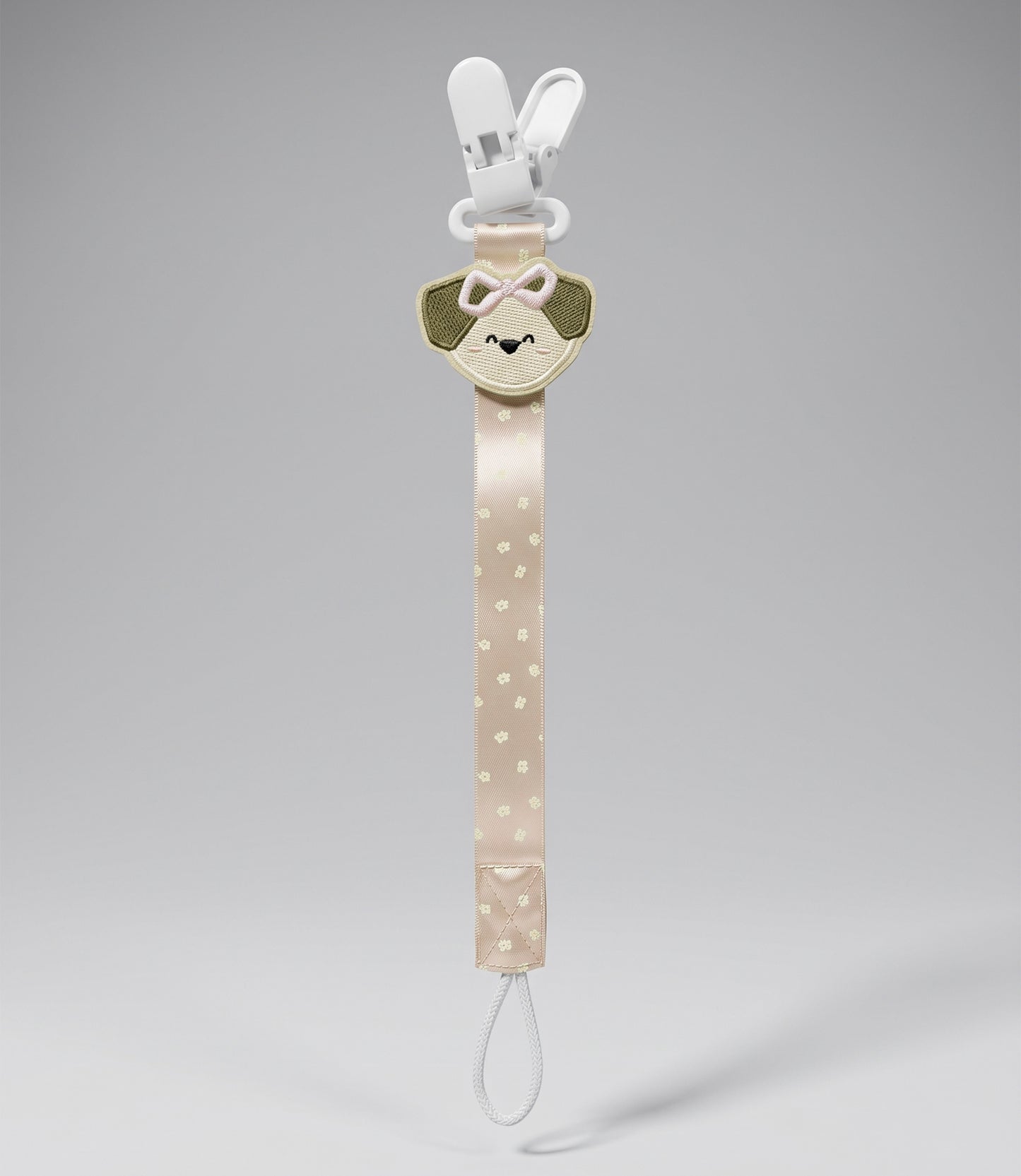 Porta chupete recién nacida con perrito Talla única / Beige