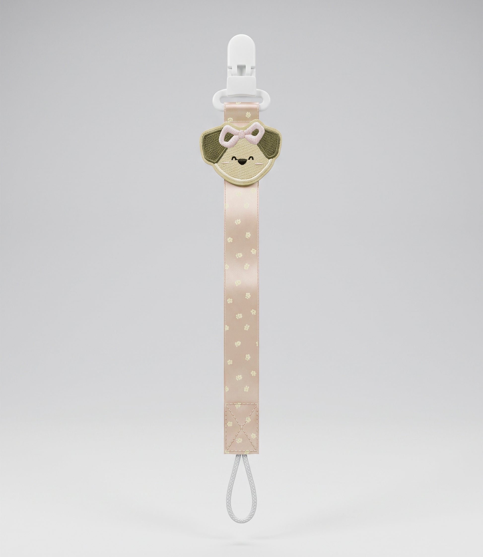 Porta chupete recién nacida con perrito Talla única / Beige