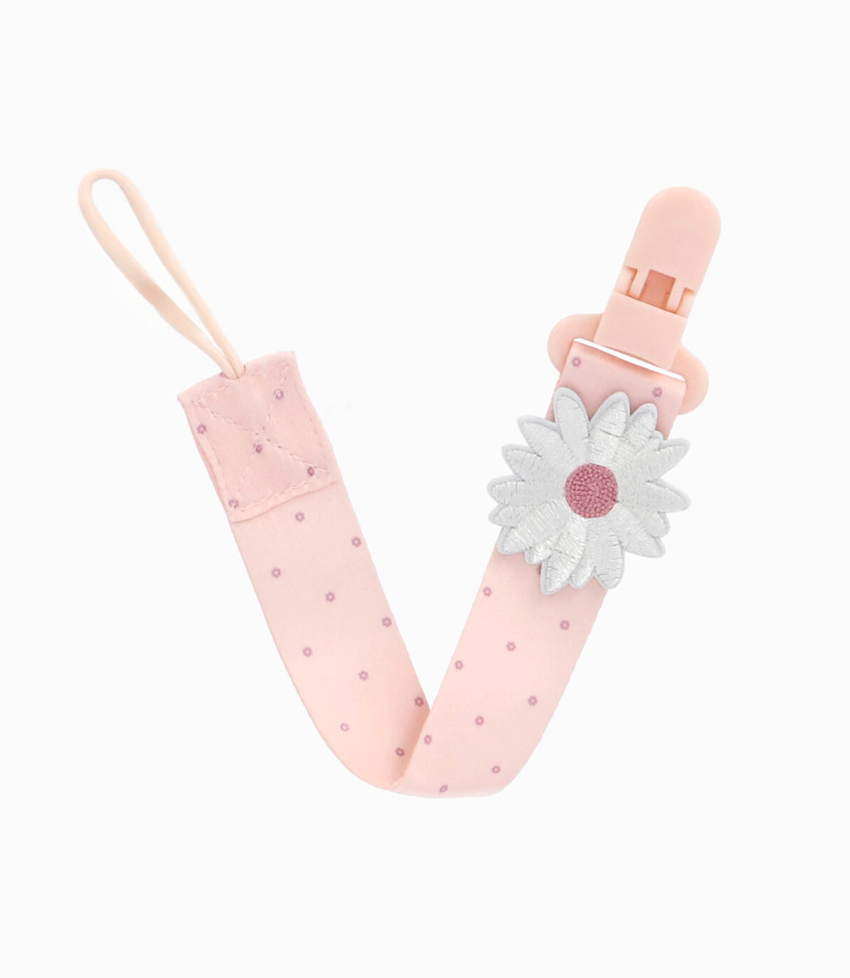 Porta chupete recién nacida con flor Talla única / Rosado