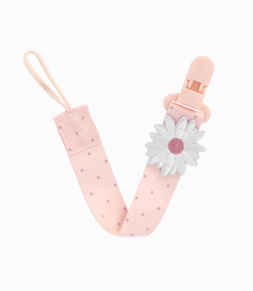 Porta chupete recién nacida con flor Talla única / Rosado