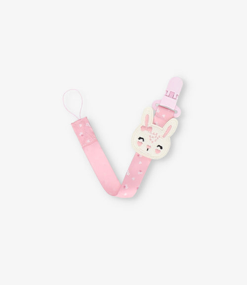 Porta chupete recién nacida con conejo