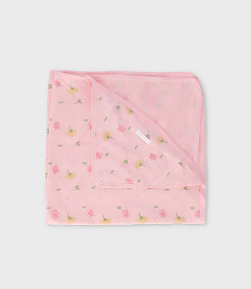 Manta recién nacida floreada Talla única / Rosado