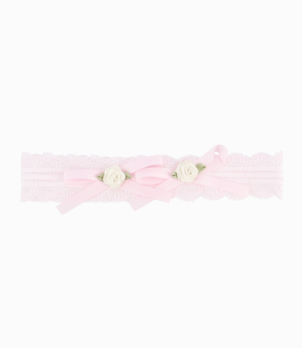 Cintillo Recién Nacida Con Flores Talla Única / Rosado