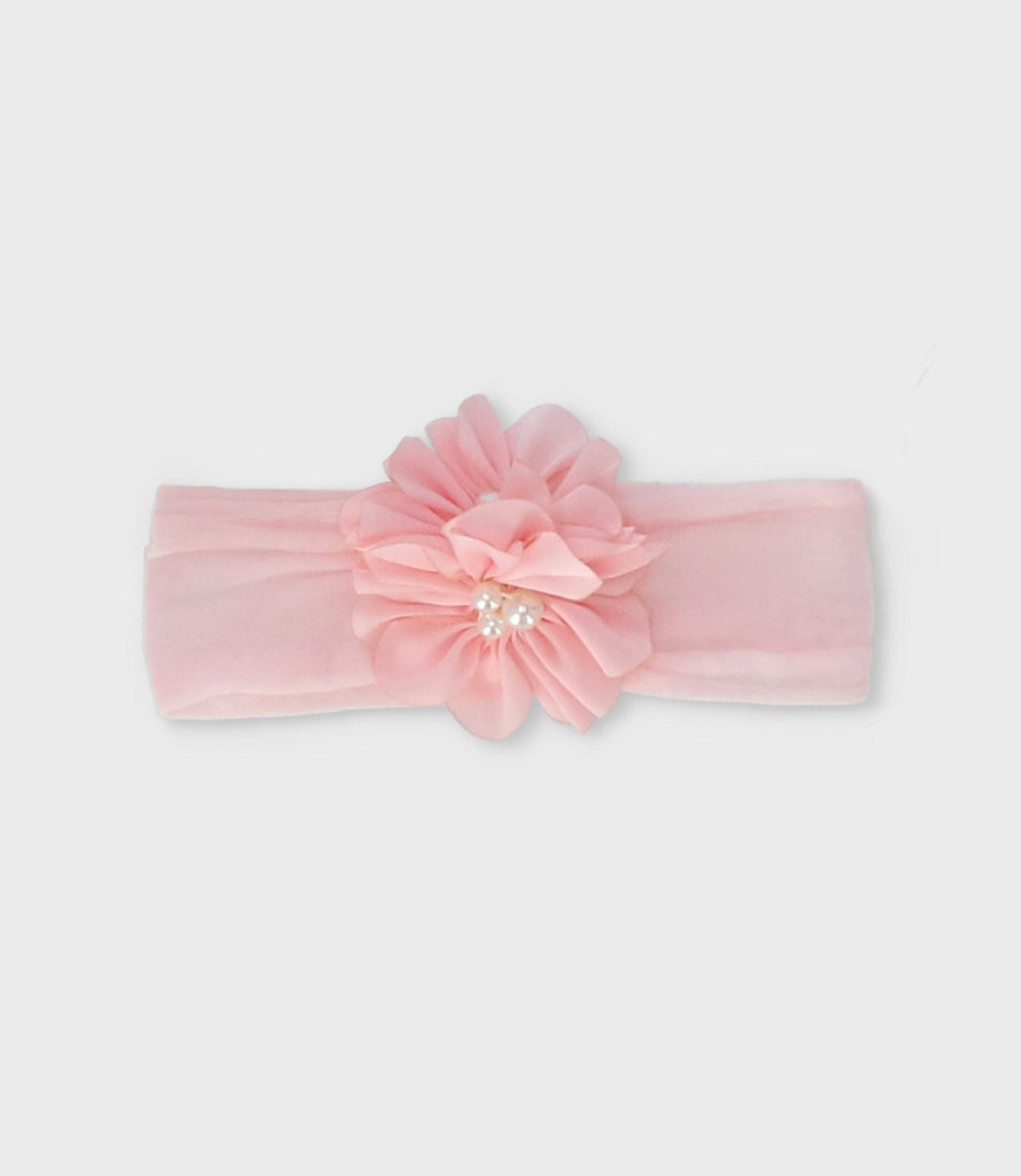 Cintillo recién nacida con flor Talla única / Rosado