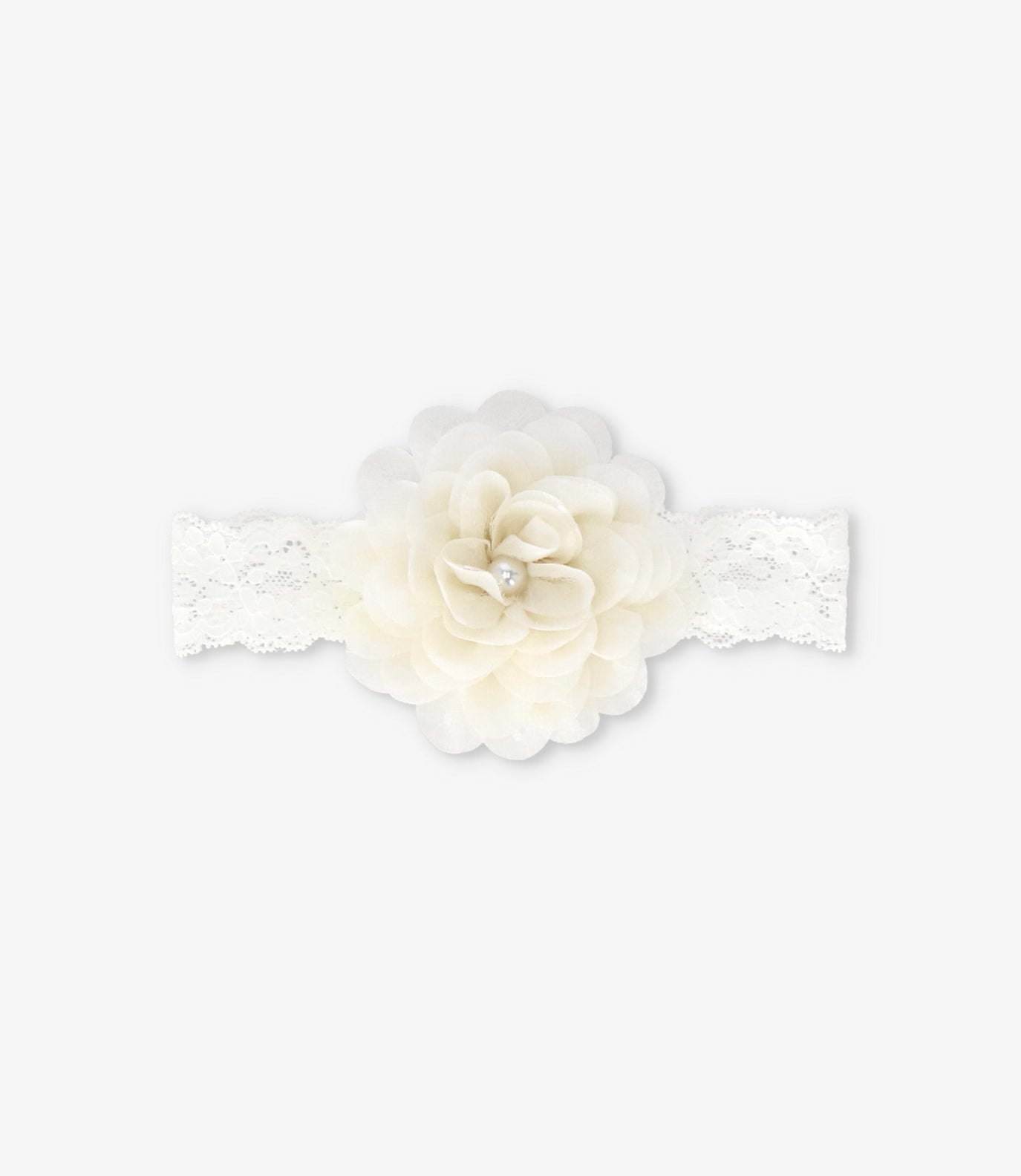 Cintillo recién nacida con flor Talla única / Crudo