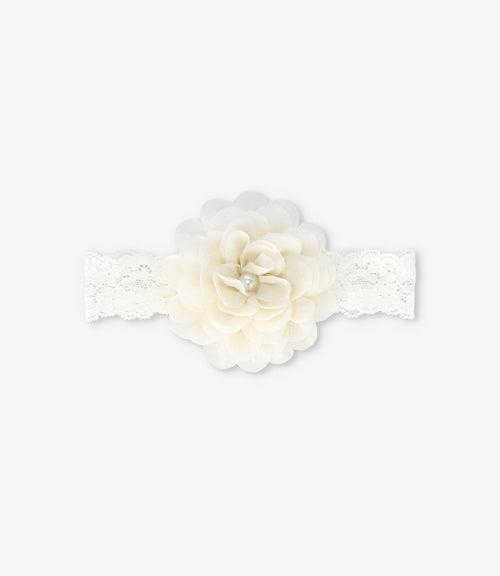 Cintillo recién nacida con flor Talla única / Crudo