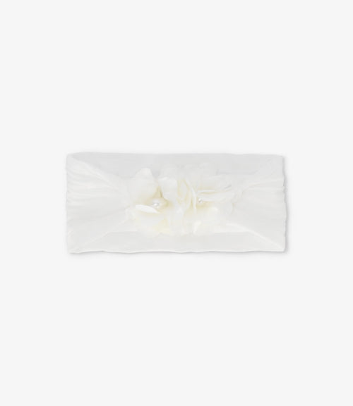 Cintillo recién nacida con flores Talla única / Crudo