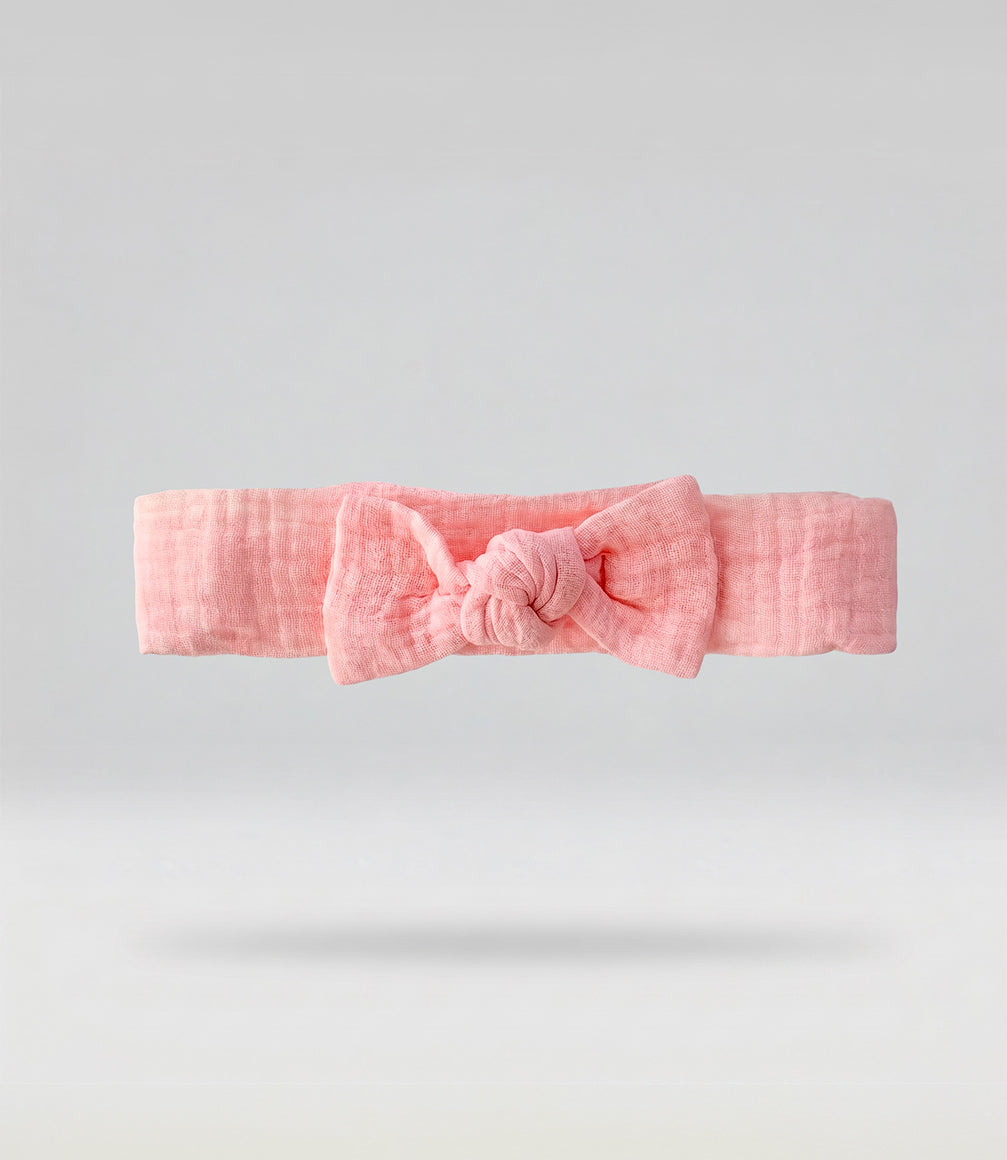 Cintillo recién nacida con lazo Talla única / Rosado