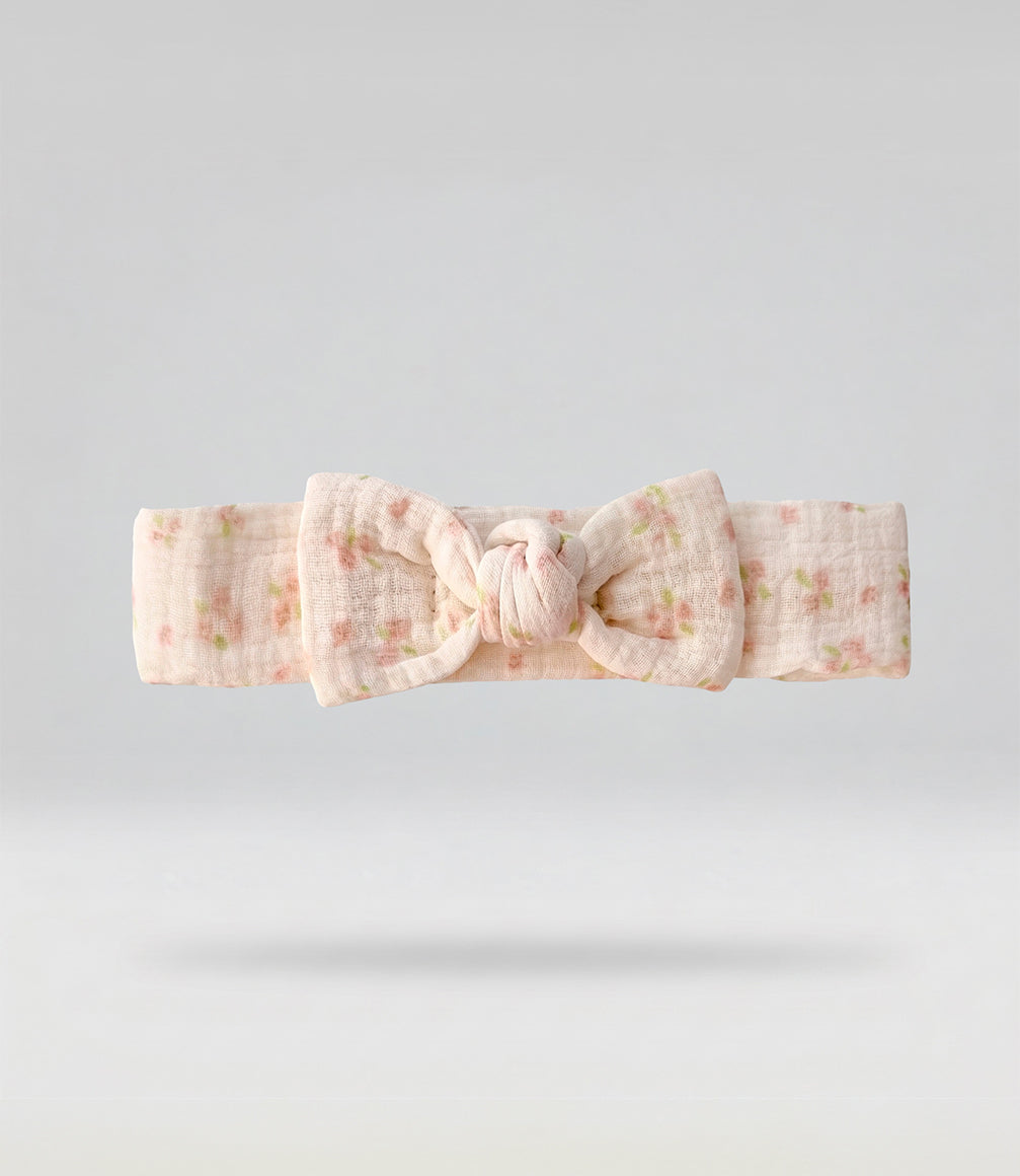 Cintillo recién nacida con lazo Talla única / Crudo