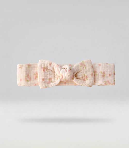 Cintillo recién nacida con lazo Talla única / Crudo