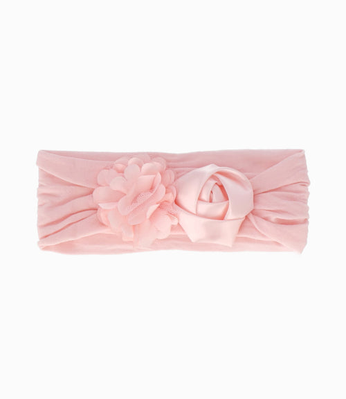 Cintillo recién nacida con flor Talla única / Rosado
