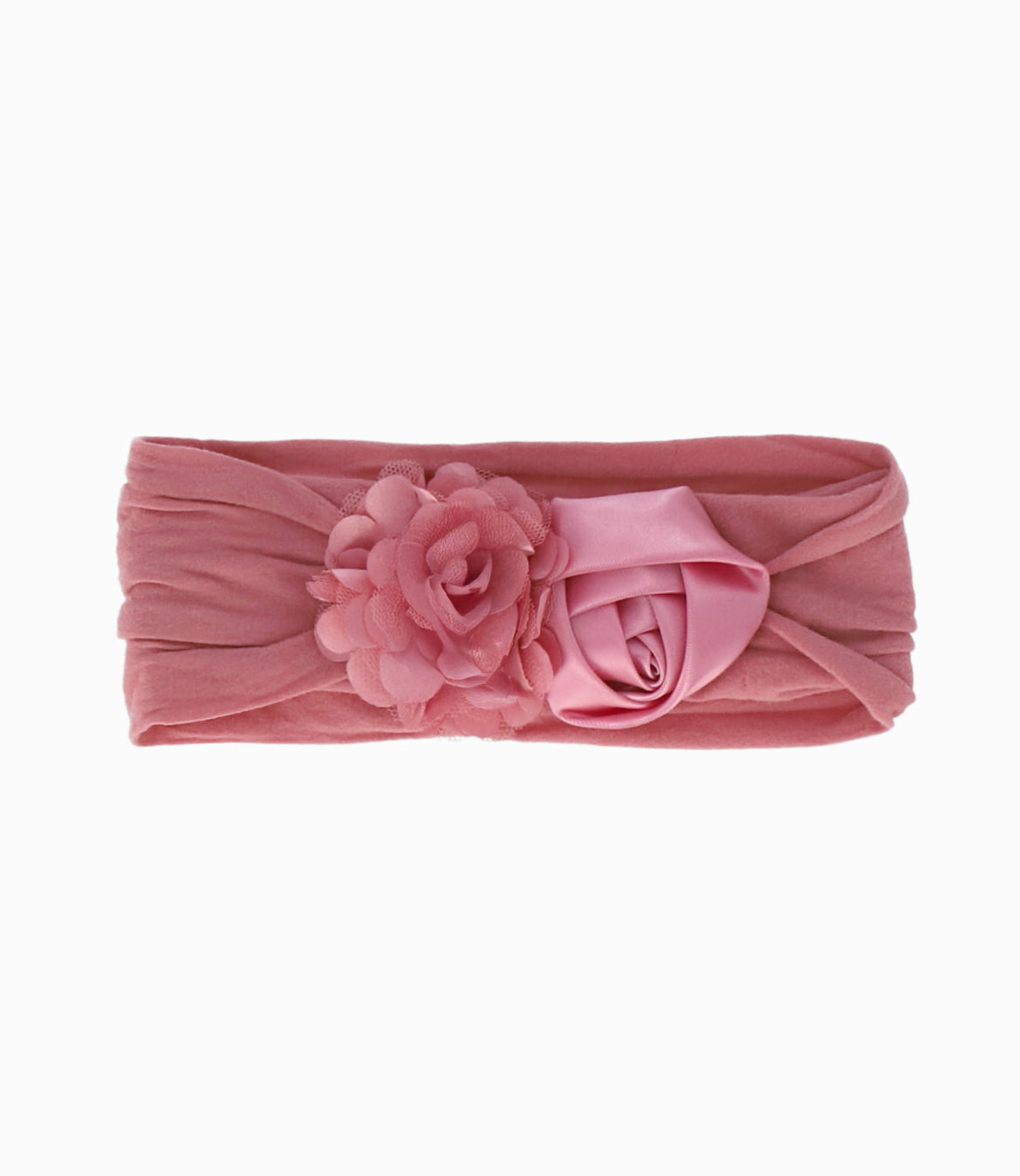 Cintillo recién nacida con flor Talla única / Palo Rosa