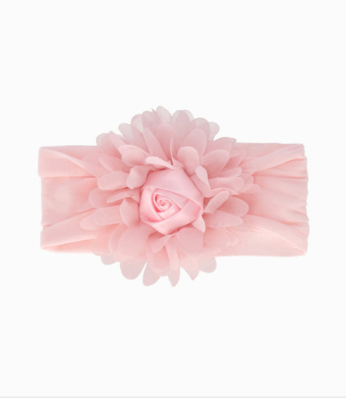 Cintillo recién nacida con flor Talla única / Rosado