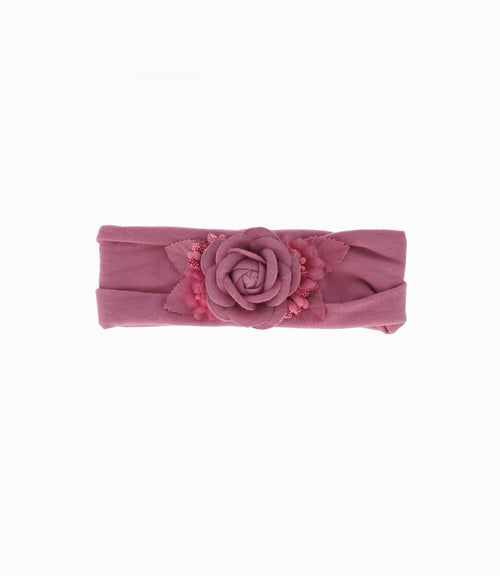 Cintillo recién nacida con flor