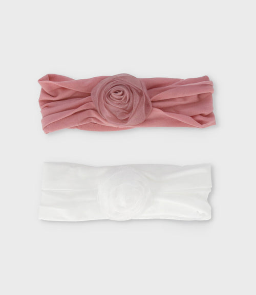 Cintillo recién nacida con flor Talla única / Palo Rosa