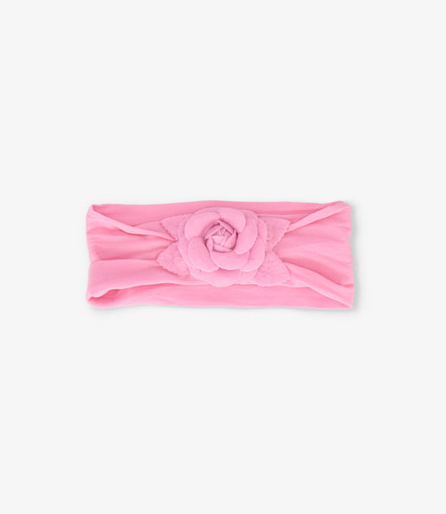 Cintillo recién nacida con rosa