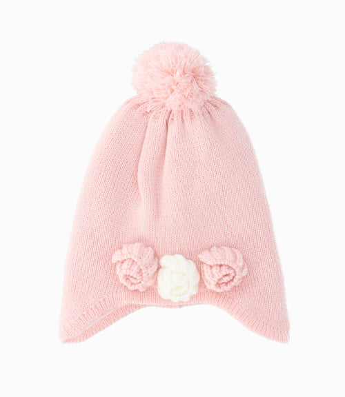 Gorro recién nacida con flores