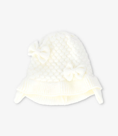 Gorro recién nacida con lazos 0-6 meses / Crudo