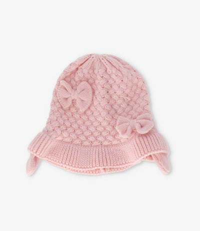 Gorro recién nacida con lazos 0-6 meses / Palo Rosa