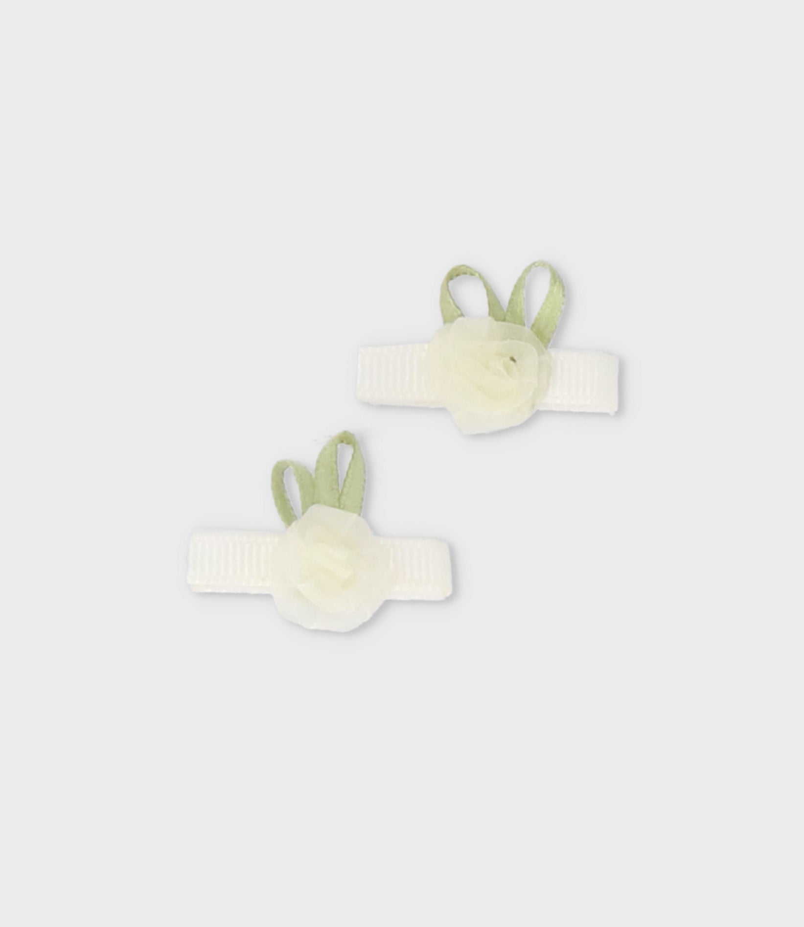 Pinche recién nacida con flor Talla única / Blanco