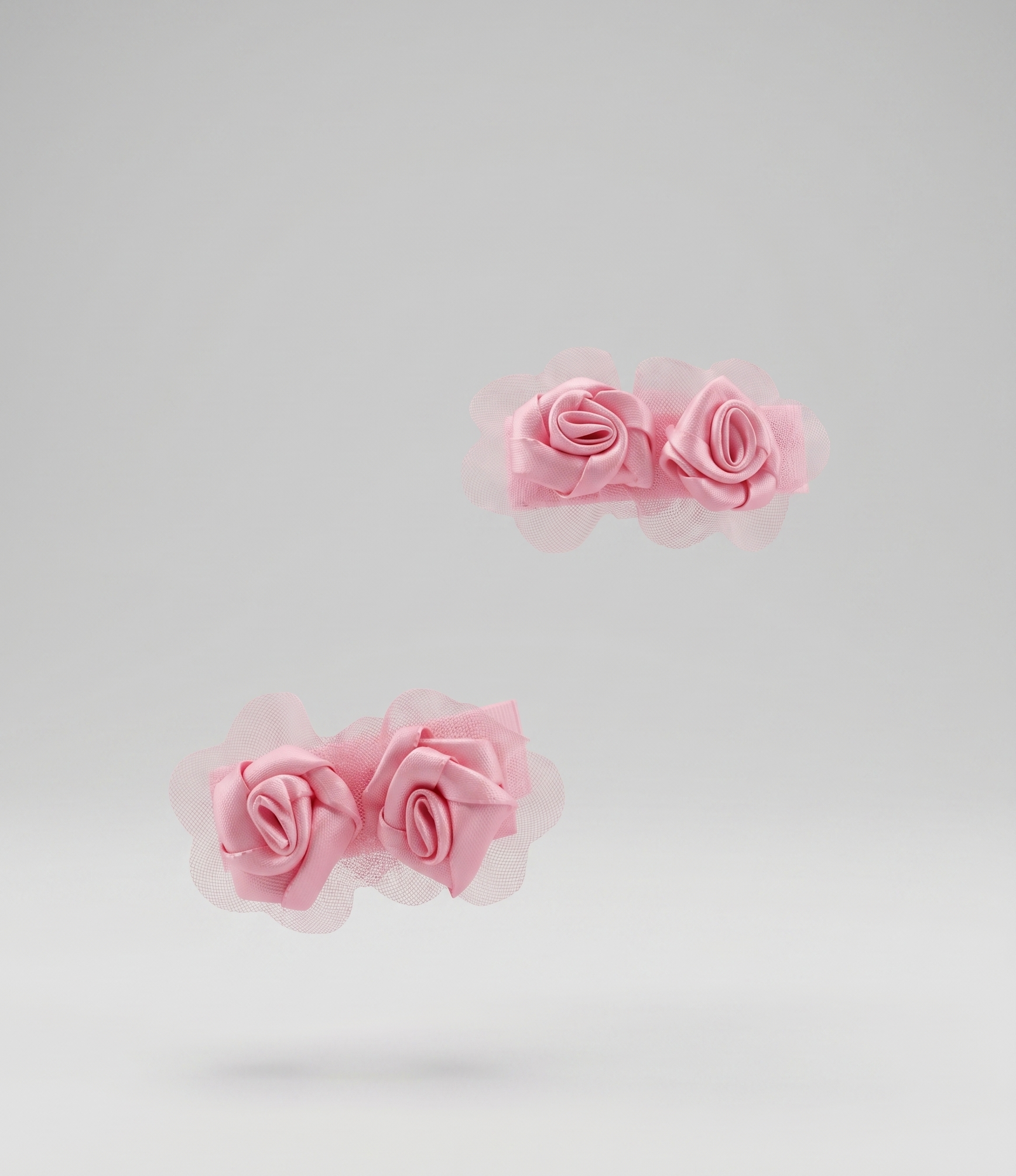 Pinche recién nacida con flores Talla única / Rosado