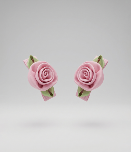 Pinche recién nacida con flores Talla única / Rosado