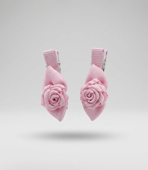 Pinche recién nacida con flores Talla única / Rosado