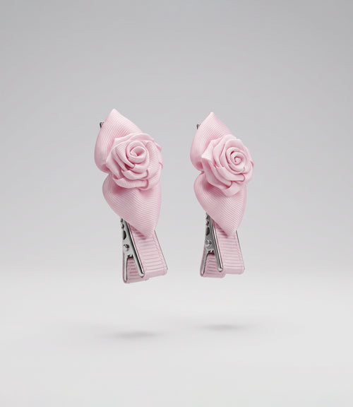 Pinche recién nacida con flores Talla única / Rosado