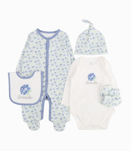 Set General De 5 Piezas Recién Nacida Celeste