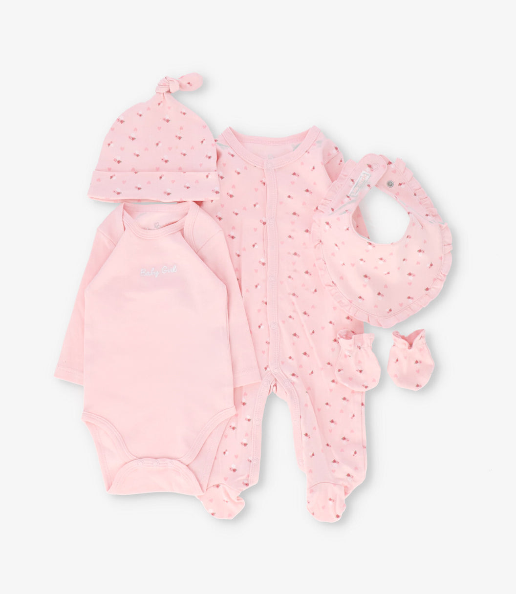 Set general recién nacida 5 piezas 0-3 meses / Rosado