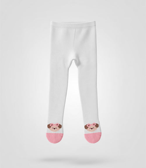 Panty recién nacida de algodón con lazo 6-12 meses / Blanco