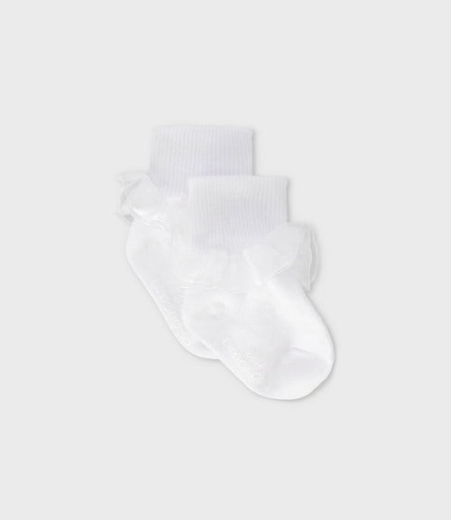Calcetín recién nacida con vuelos 0-6 meses / Blanco