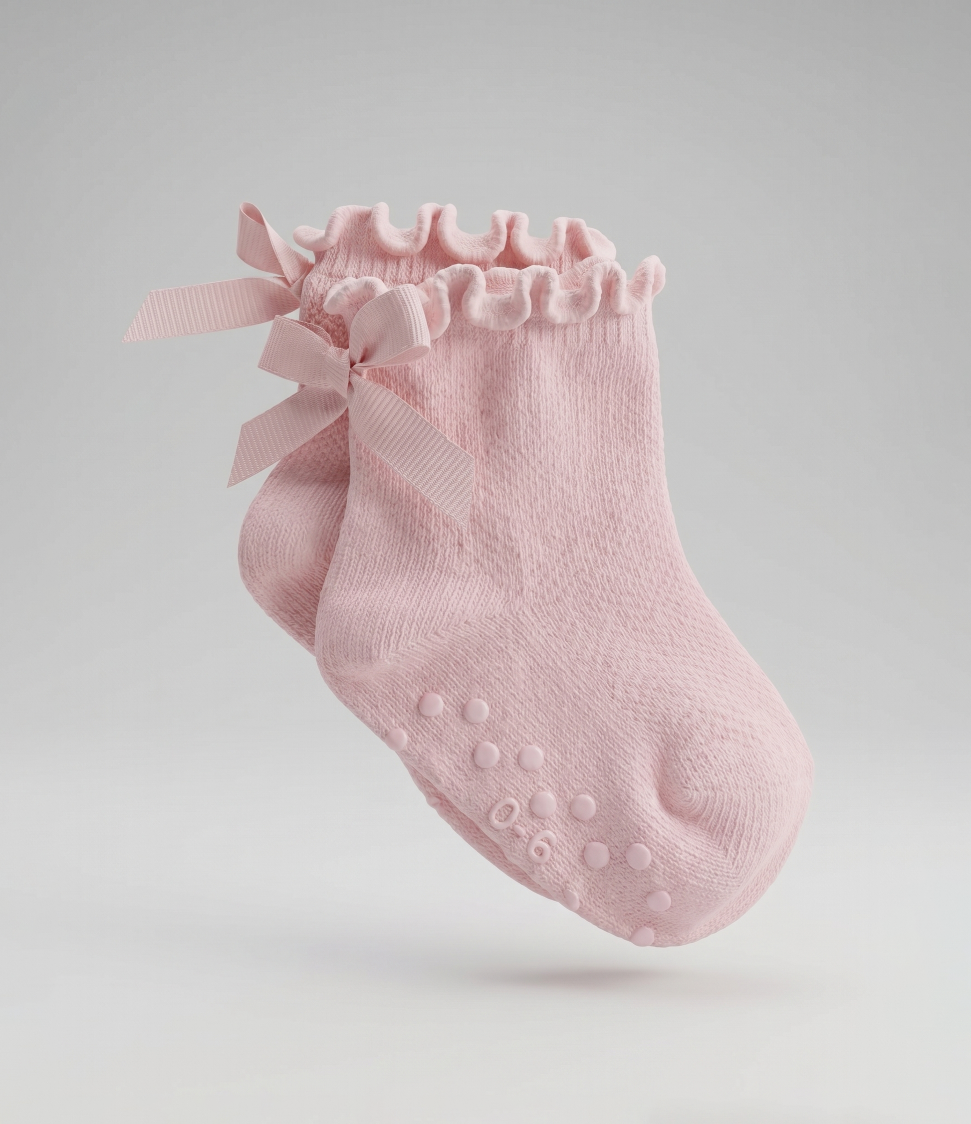 Calcetín recién nacida con lazo 0-6 meses / Rosado