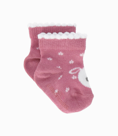 Calcetín recién nacida con conejo