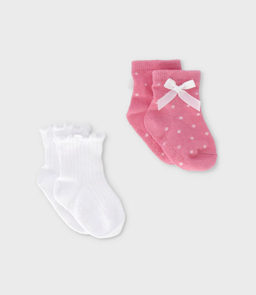 Pack calcetín recién nacida 2 pares 0-6 meses / Blanco
