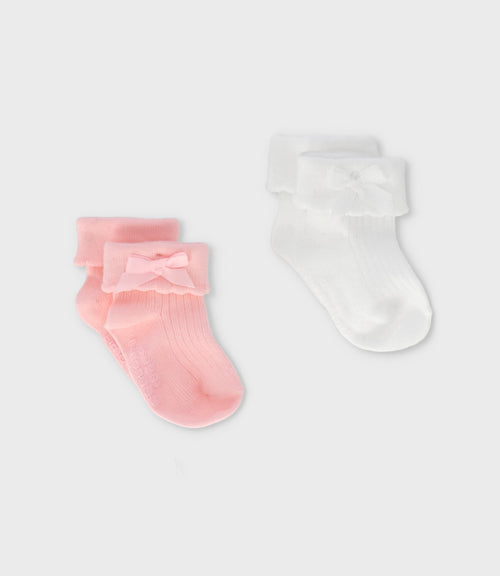 Pack calcetín recién nacida 2 unidades 0-6 meses / Rosado