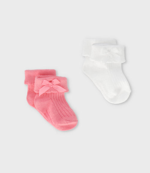 Pack calcetín recién nacida 2 unidades 0-6 meses / Coral