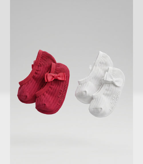 Pack calcetín recién nacida 2 pares 0-6 meses / Rojo