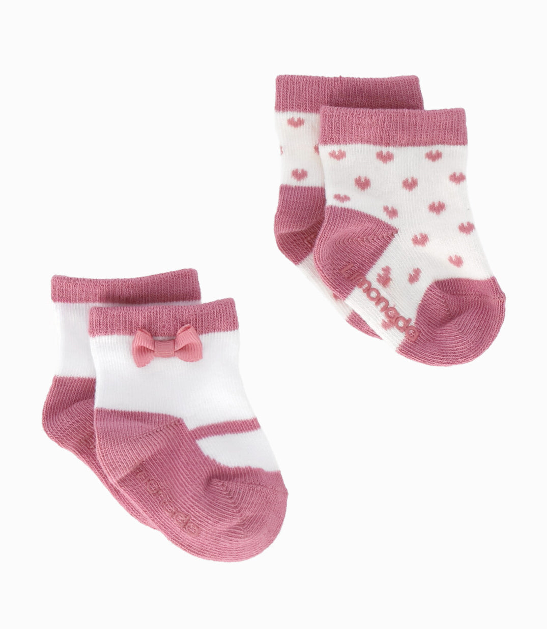 Pack calcetín recién nacida con diseño 0-6 meses / Palo Rosa